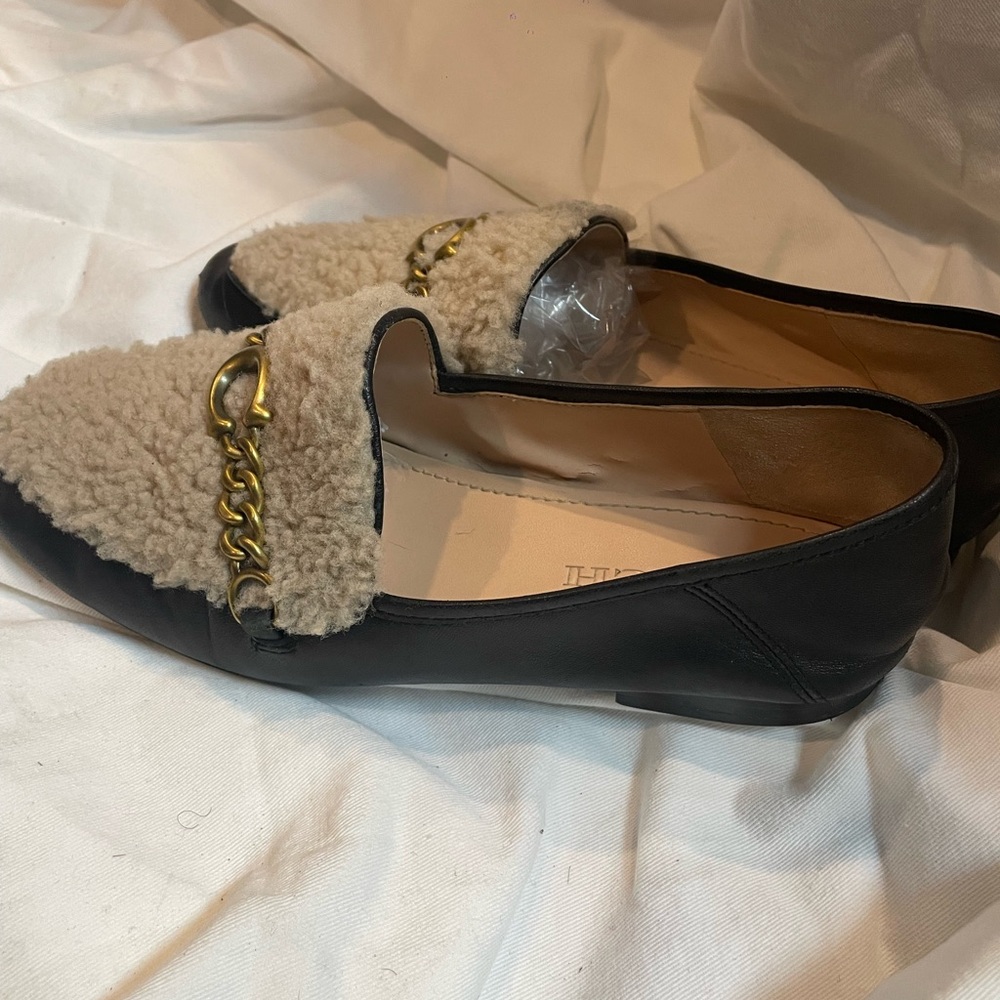 COACH Helena Convertible Loafer wiith Genuine Shearling Trim, Black, Size 6 - Picture 6 of 8